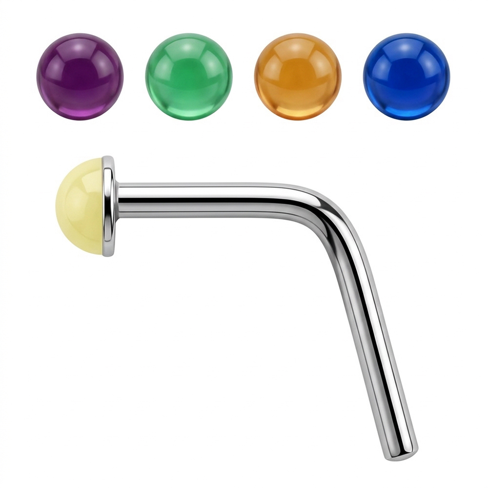 Nose stud resin neon dome
