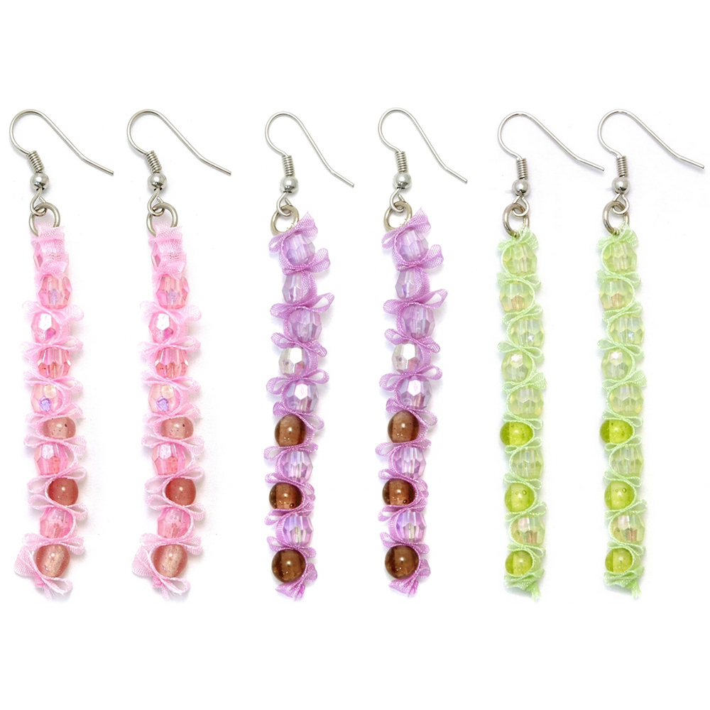 Drop earring organdi & facet bead