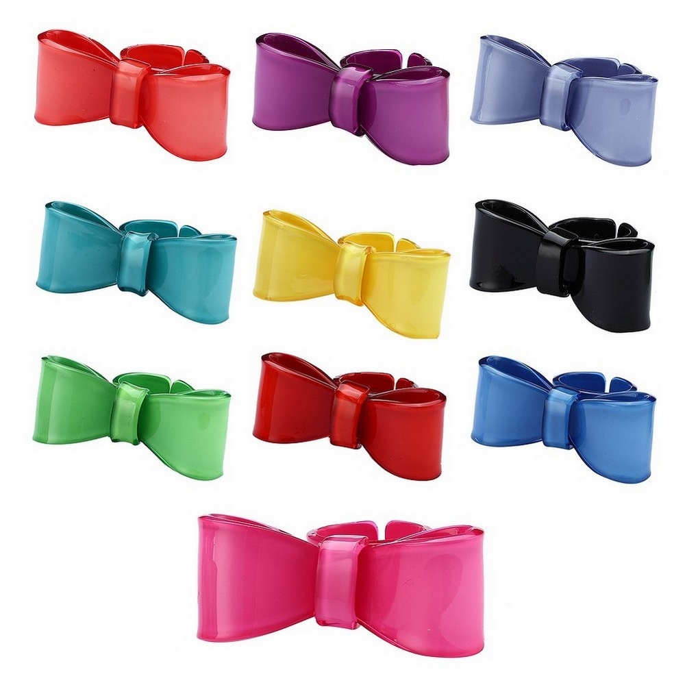 Ring acrylic folded bow multicoloured