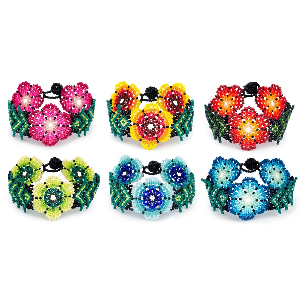 Bracelet bead triple flower