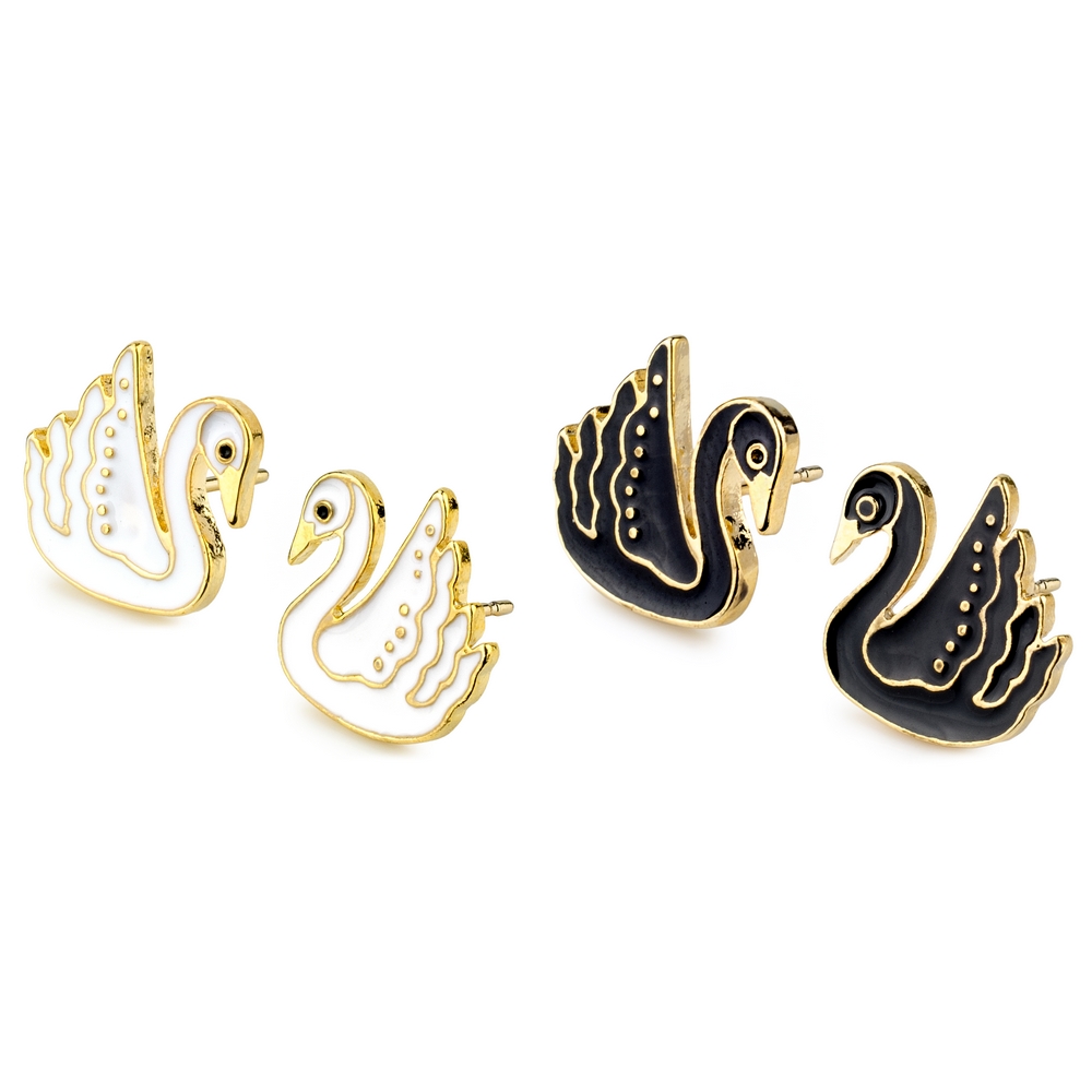 Stud earring swan lake assorted colours