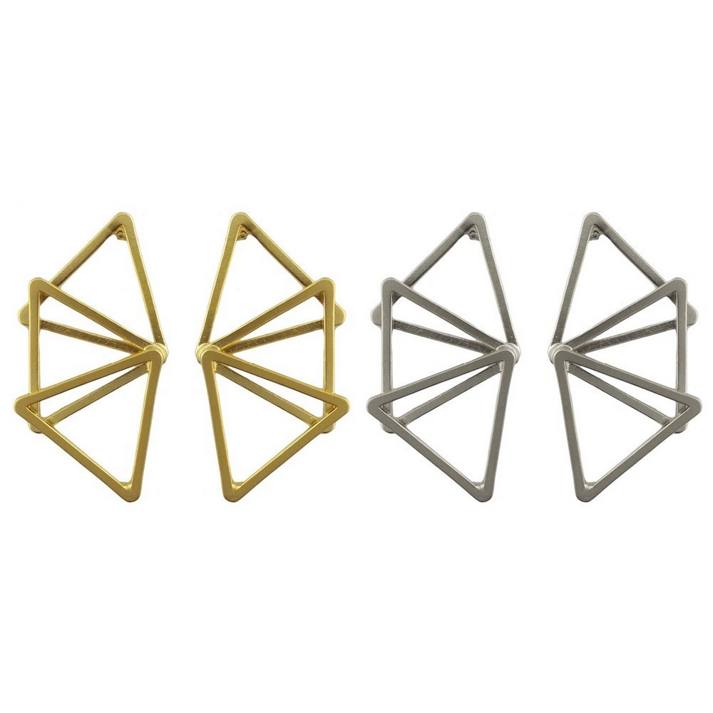 Stud earring geometric overlap triangle
