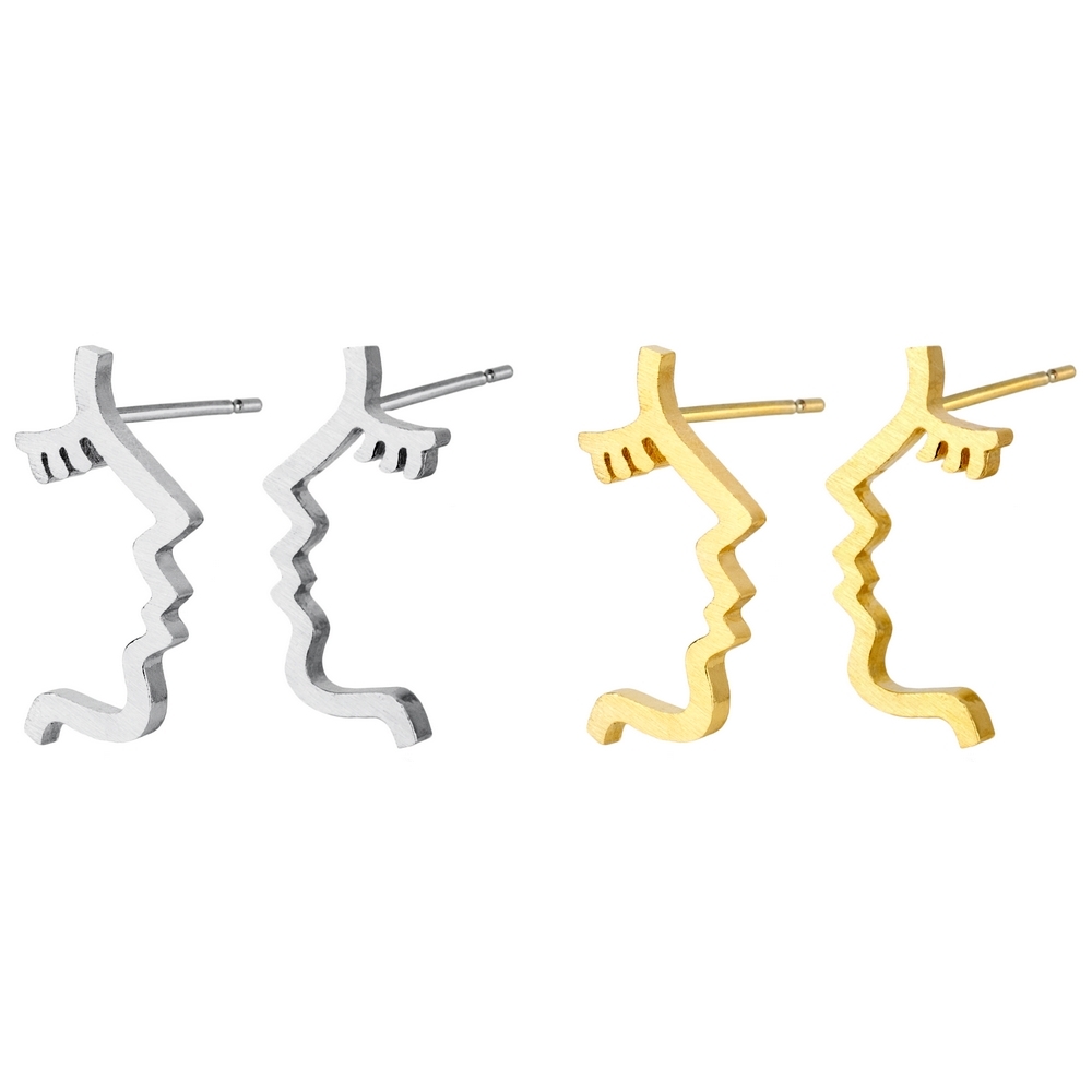 Stud earring face profile
