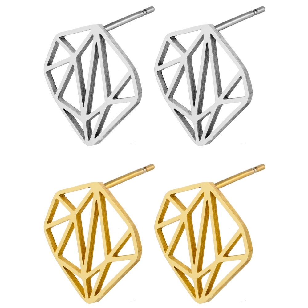 Stud earring irregular prism