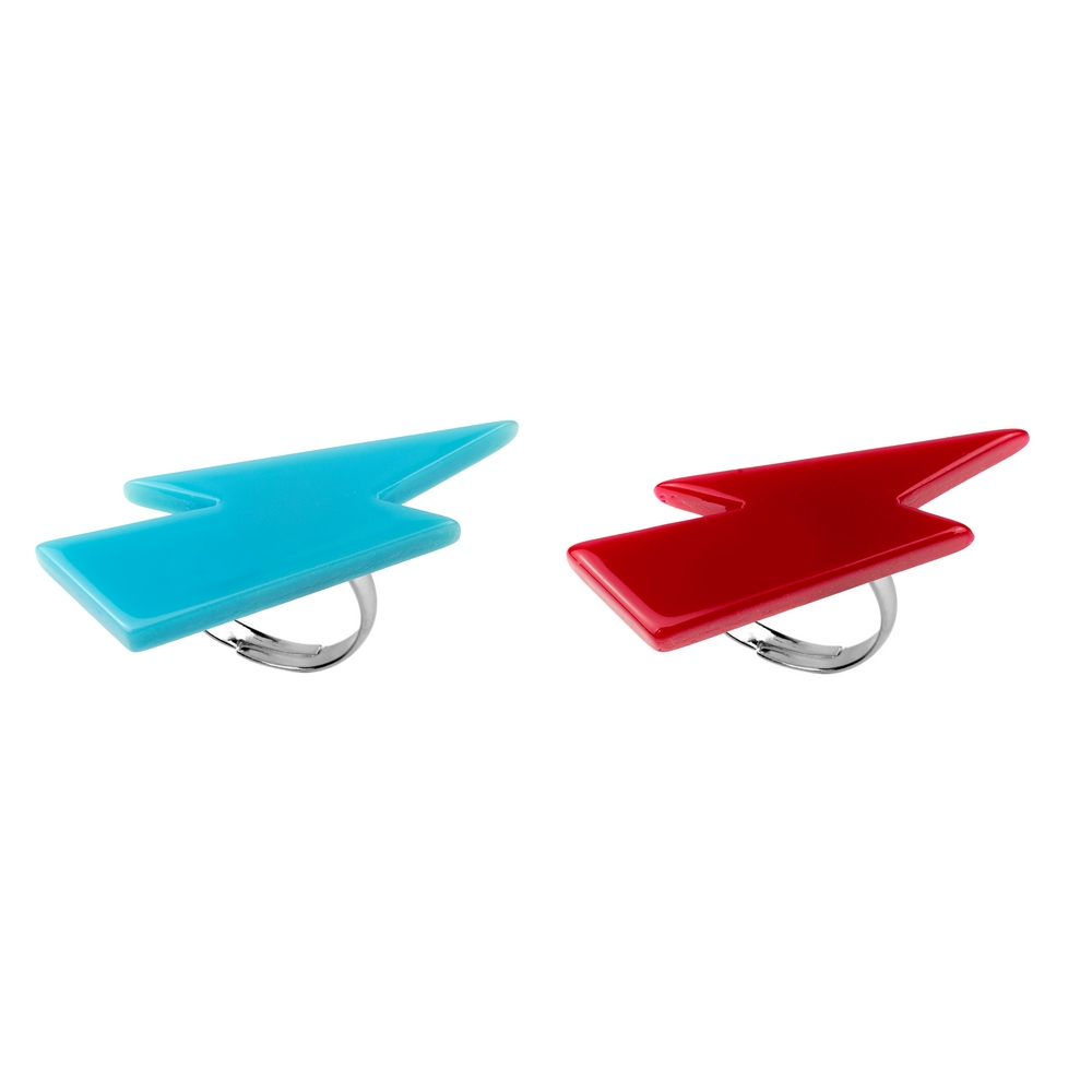 Ring acrylic thunderbolt red