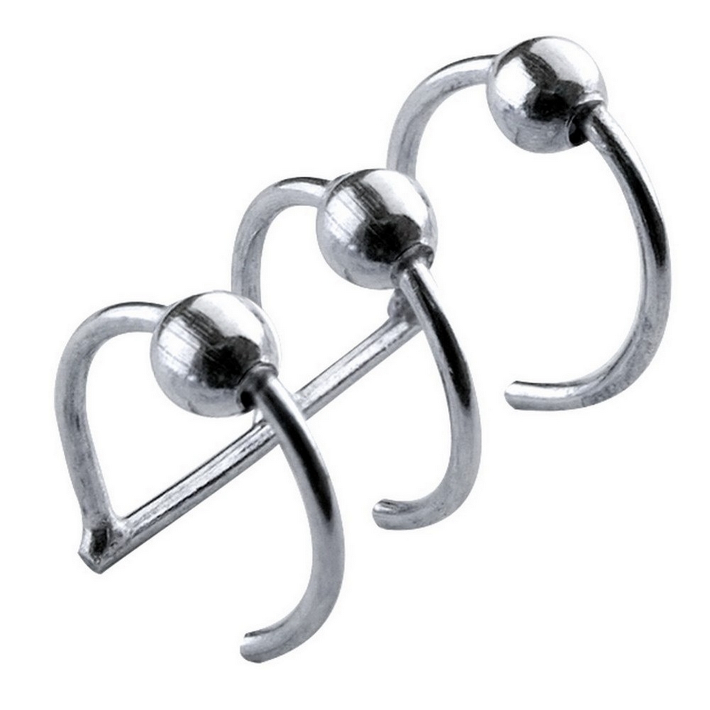 Ear cuff 925 silver 3 rings & balls silver