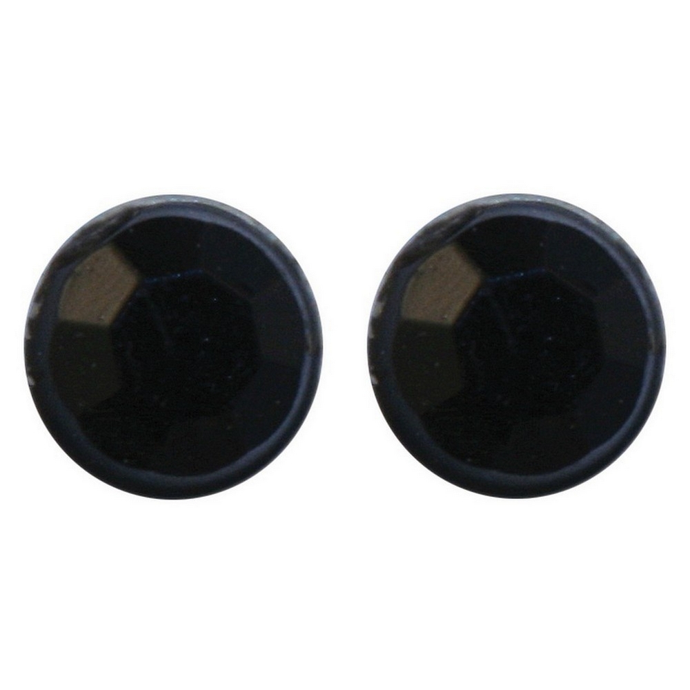 Stud earring crystal glass black