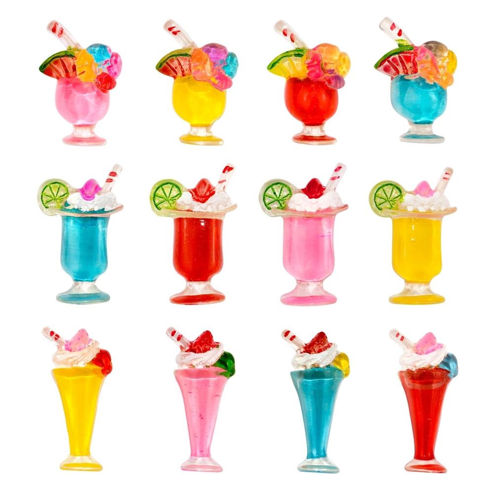 Clutch pin brooch resin hawaiian cocktail