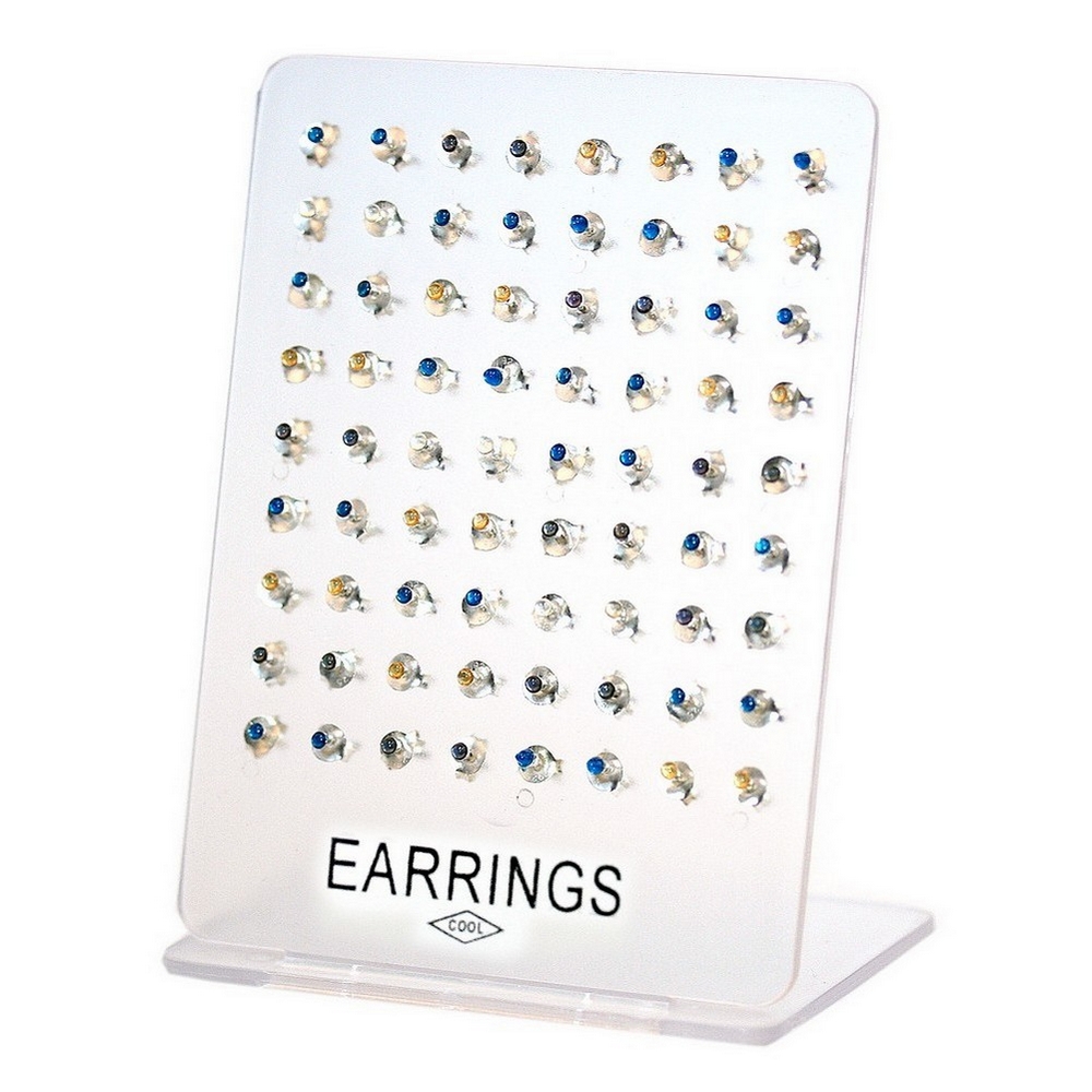 Stud earring 925 silver & resin tiny ball