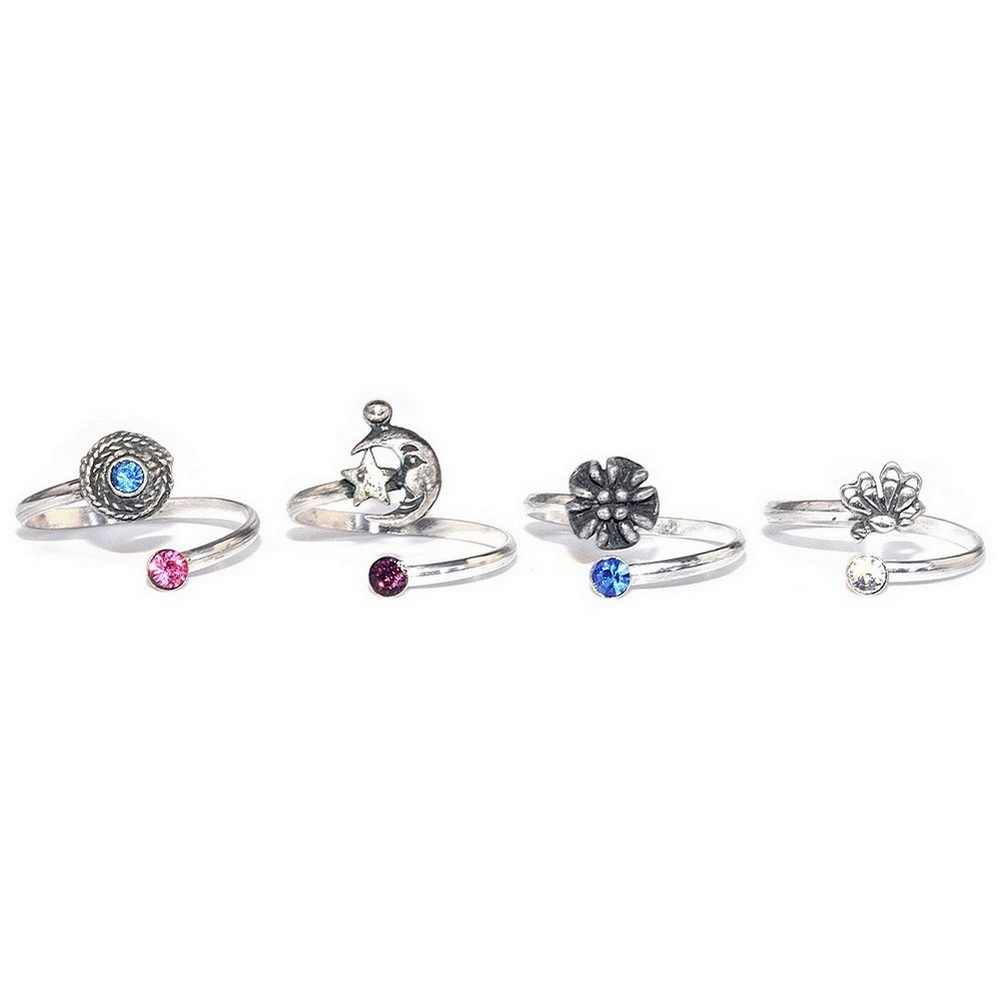 Ring 925 silver & crystal glass lucky charm