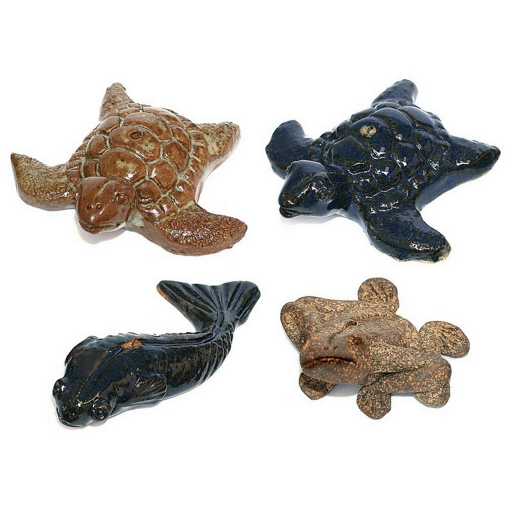 Ornament ceramic incense holder animals frog/fish/turtle