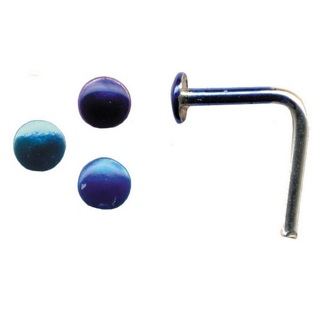 Nose stud 925 silver metallic blue half 2mm ball