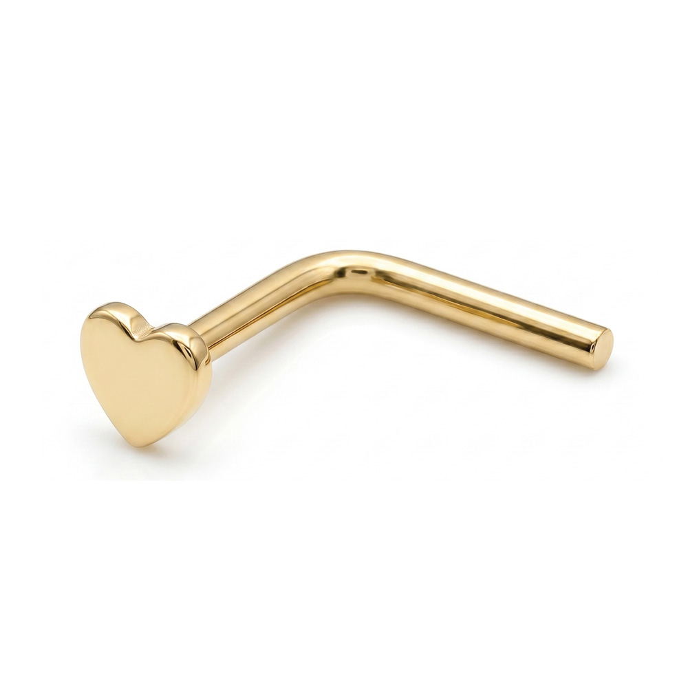Nose stud gold 9ct heart