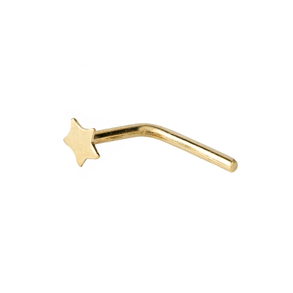 Nose stud gold 9ct & 925 silver star