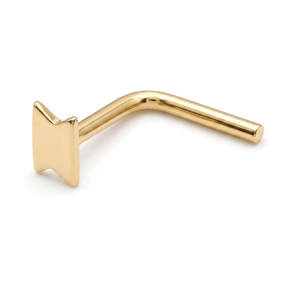 Nose stud gold 9ct lightning flash