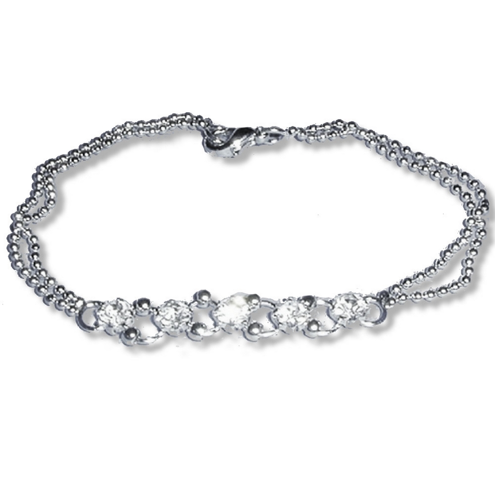 Bracelet crystal glass 4 rings