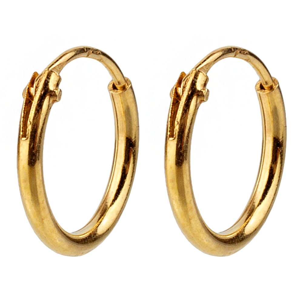 Hoop earring vermeil & 925 silver 10 mm diameter hinged 1.5 mm guage