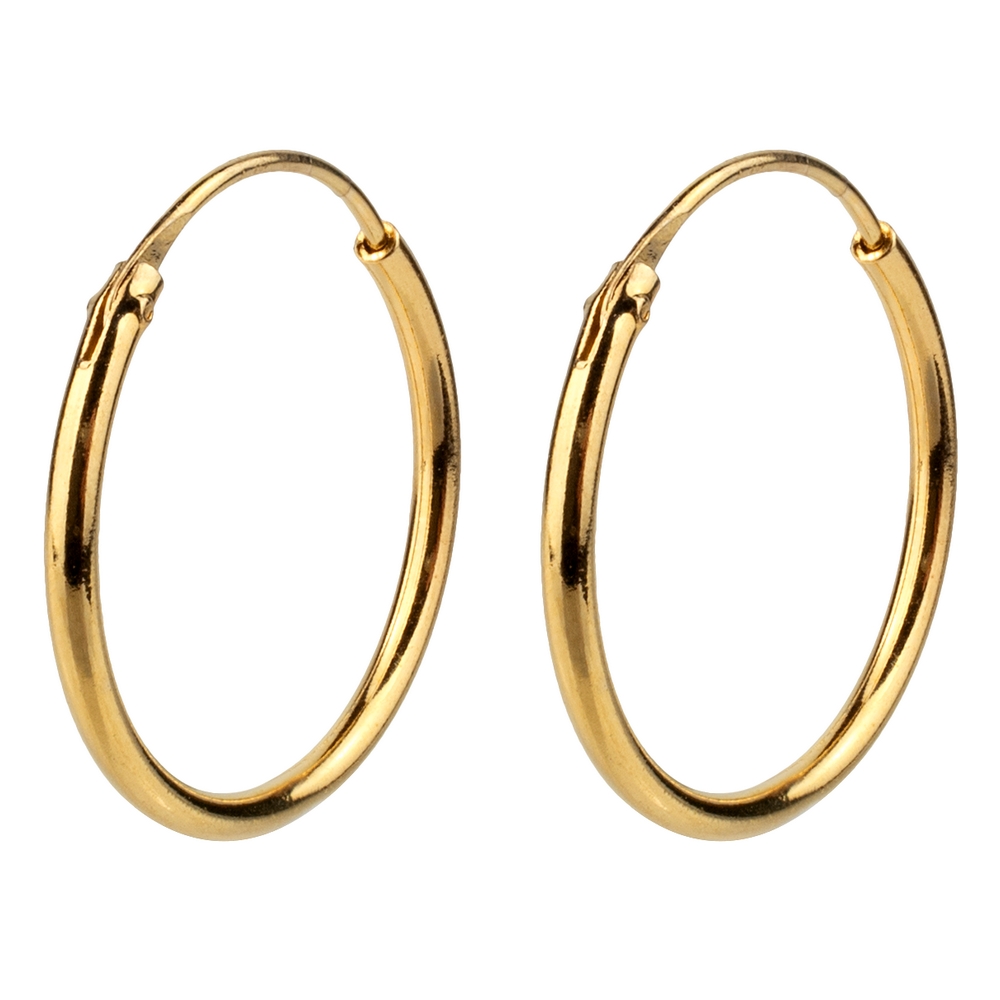 Hoop earring vermeil & 925 silver 21 mm diameter hinged 1.5 mm guage