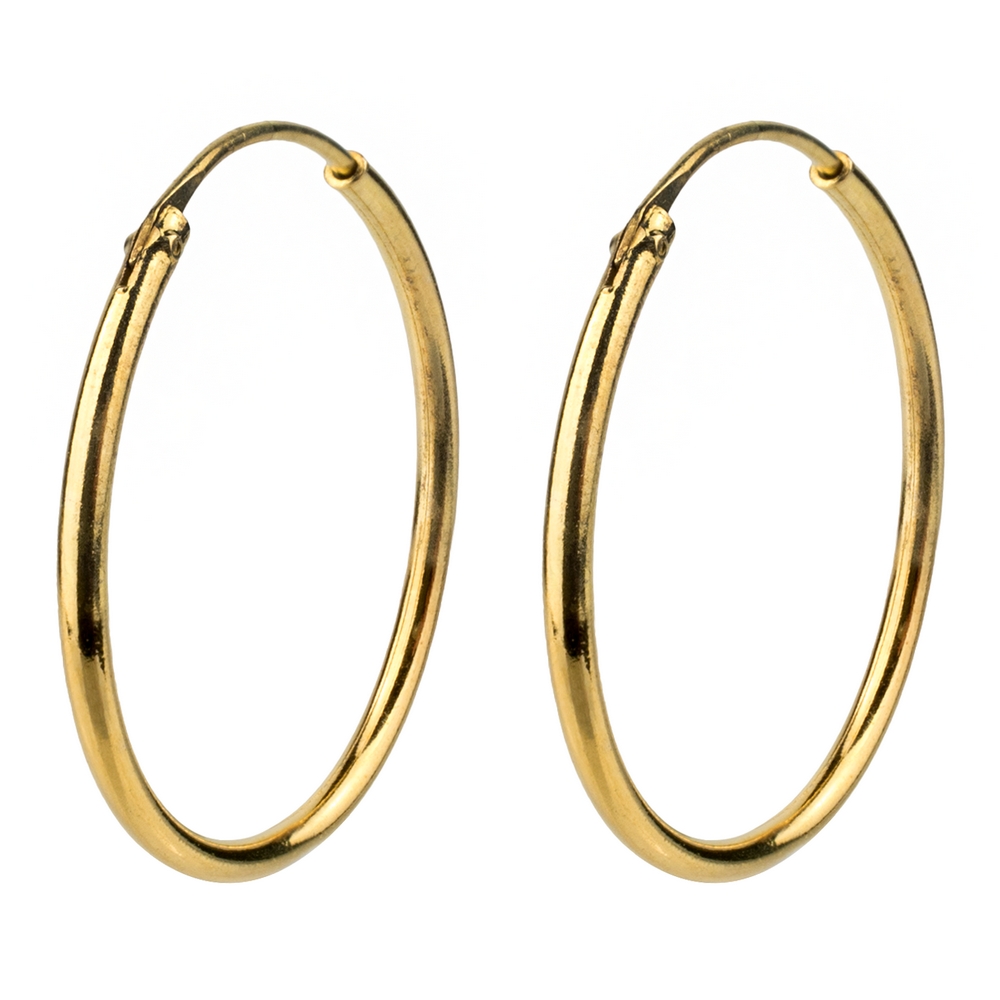 Hoop earring vermeil & 925 silver 25mm diameter hinged 2.0mm guage gold