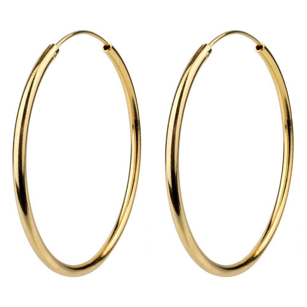 Hoop earring vermeil & 925 silver 40mm diameter hinged 2.0mm guage gold