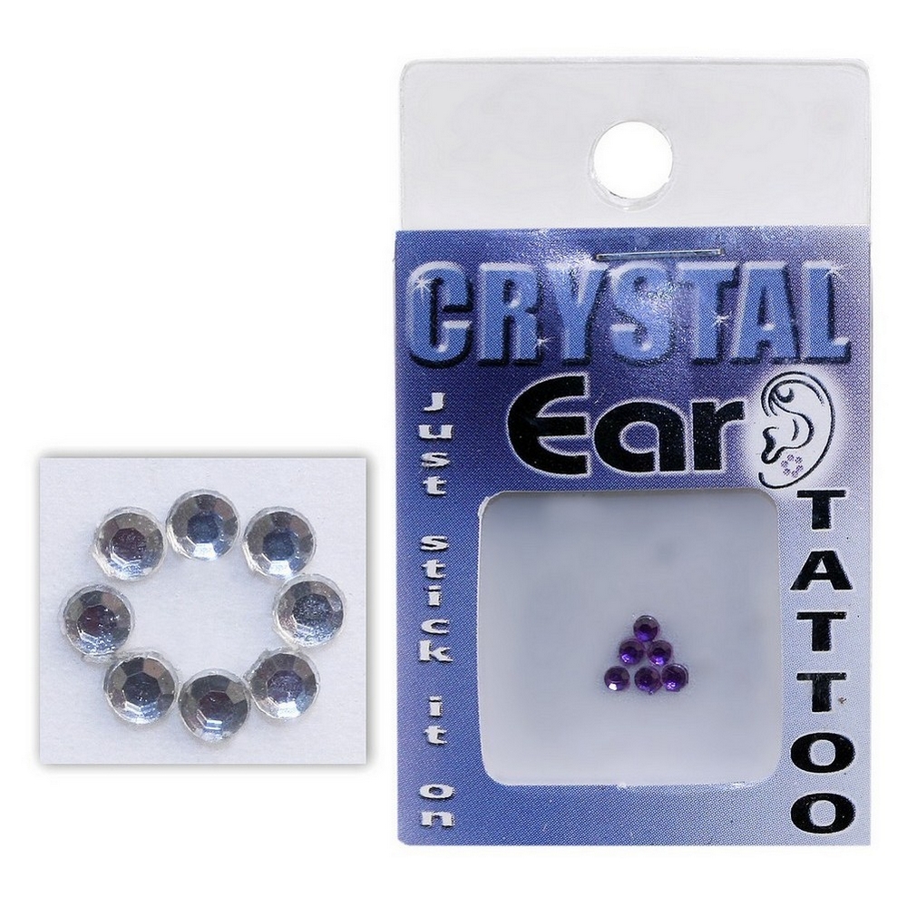 Tattoo applique crystal glass ear & other decoration