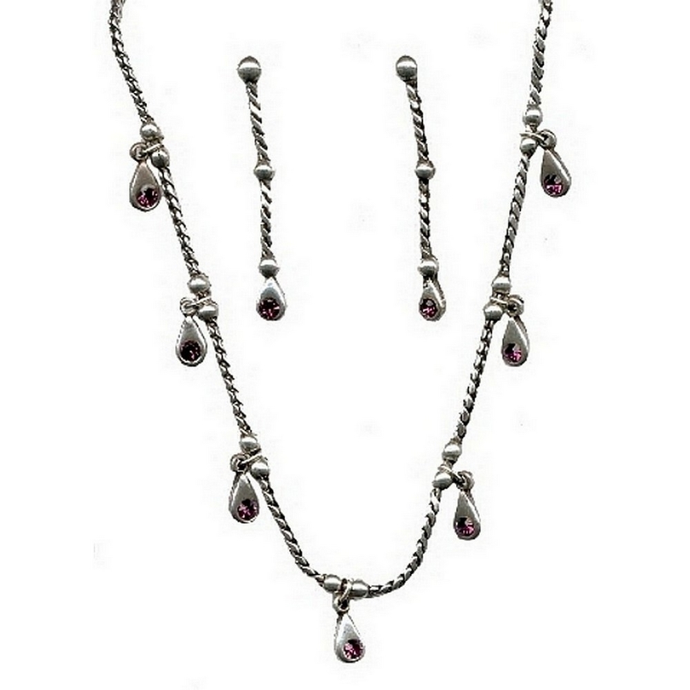 Necklace crystal glass 7 drop teardrop ac5