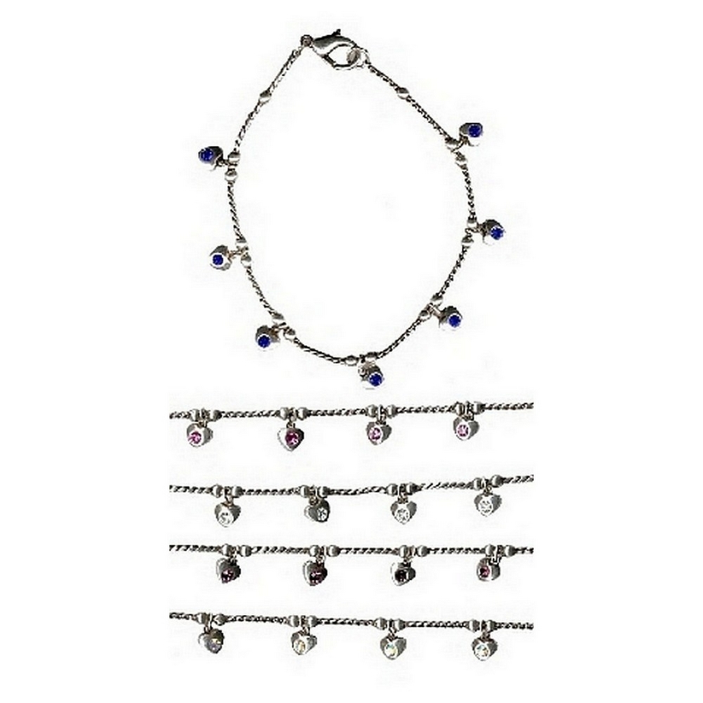 Bracelet crystal glass 7 drop heart ac5
