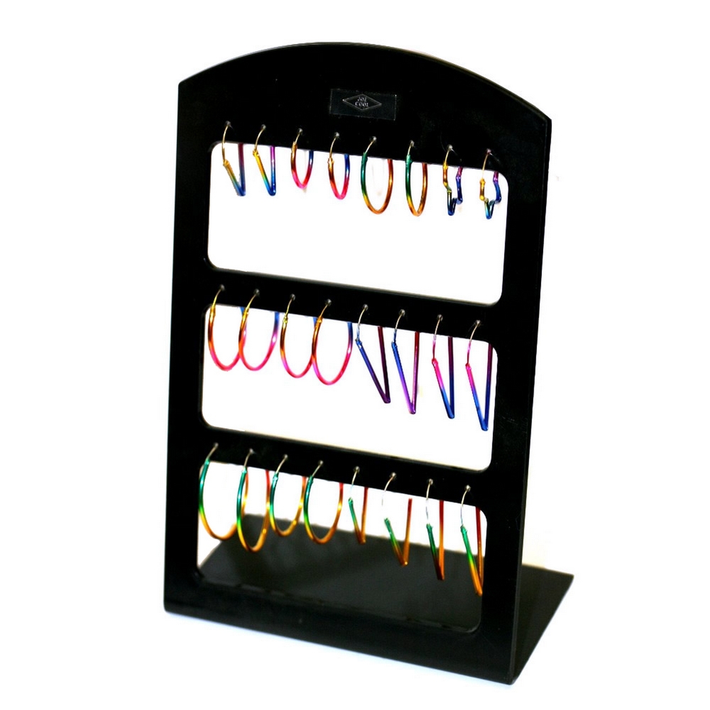 Hoop earring 925 silver irregular shapes rainbow