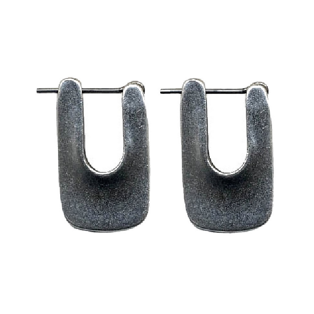 Hoop earring pewter u-shaped