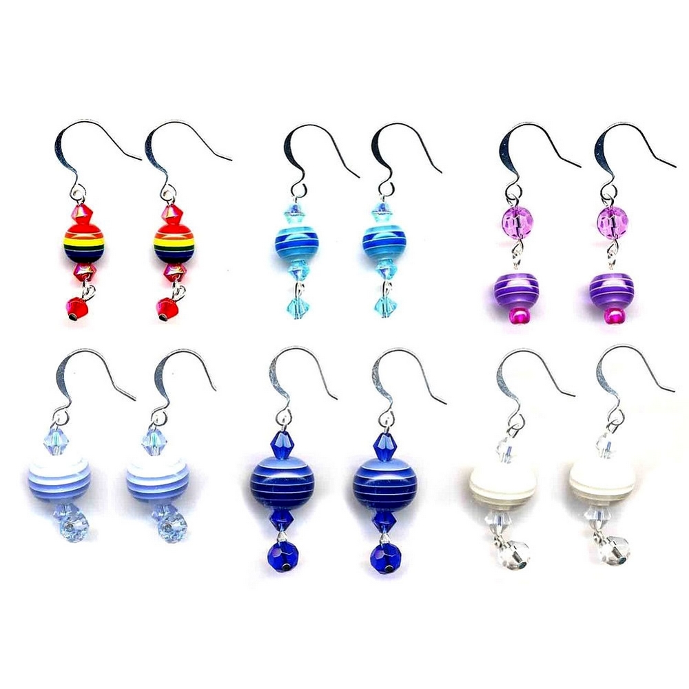 Drop earring resin & resin Layered Bead