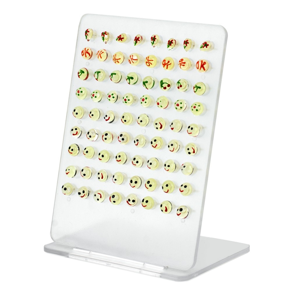 Stud earring resin & ultra violet sensitive fluorescent mini domes