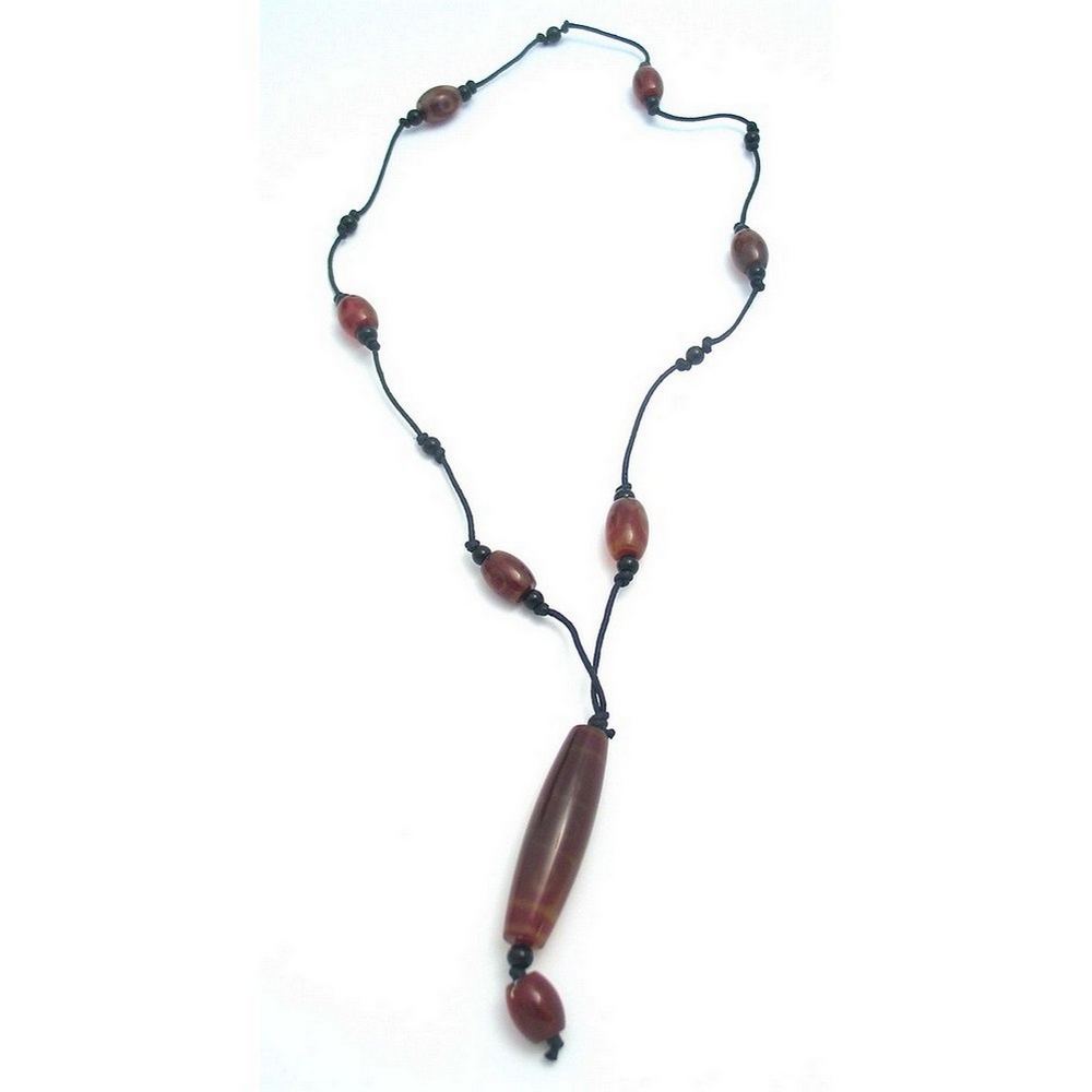 Necklace stone decorated horn