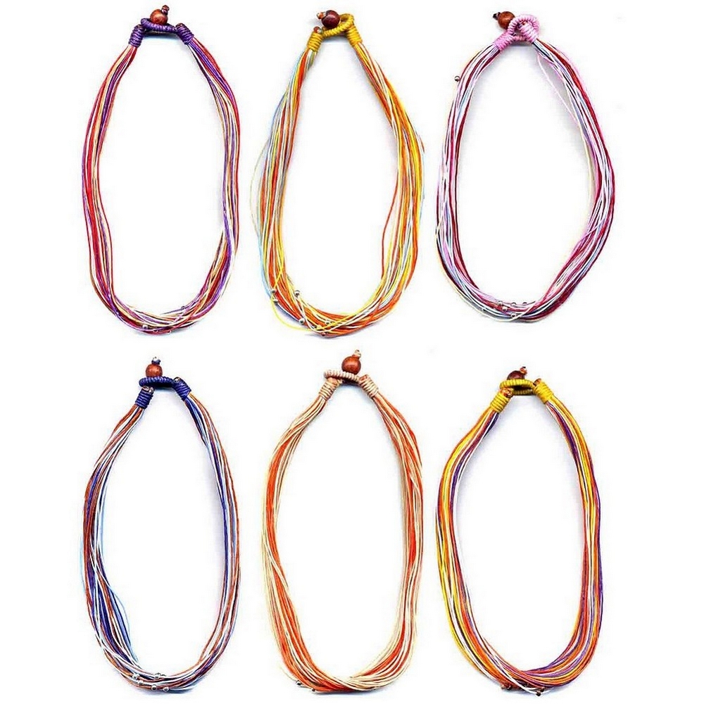 Necklace cord 82-strand multi-coloured