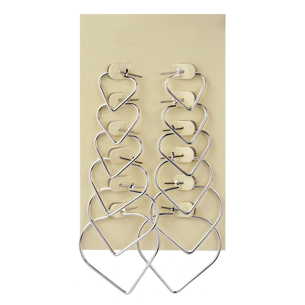 Hoop earring geometric heart design
