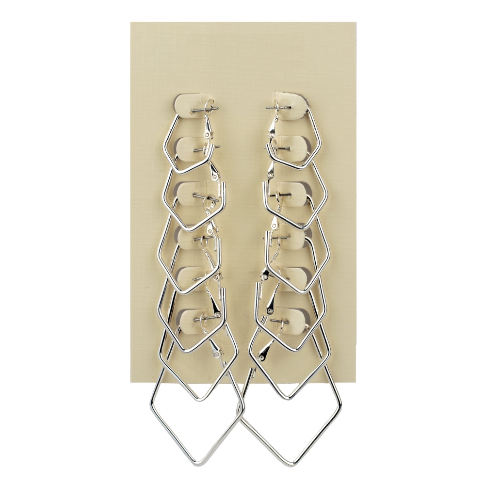 Hoop earring geometric - diamond design