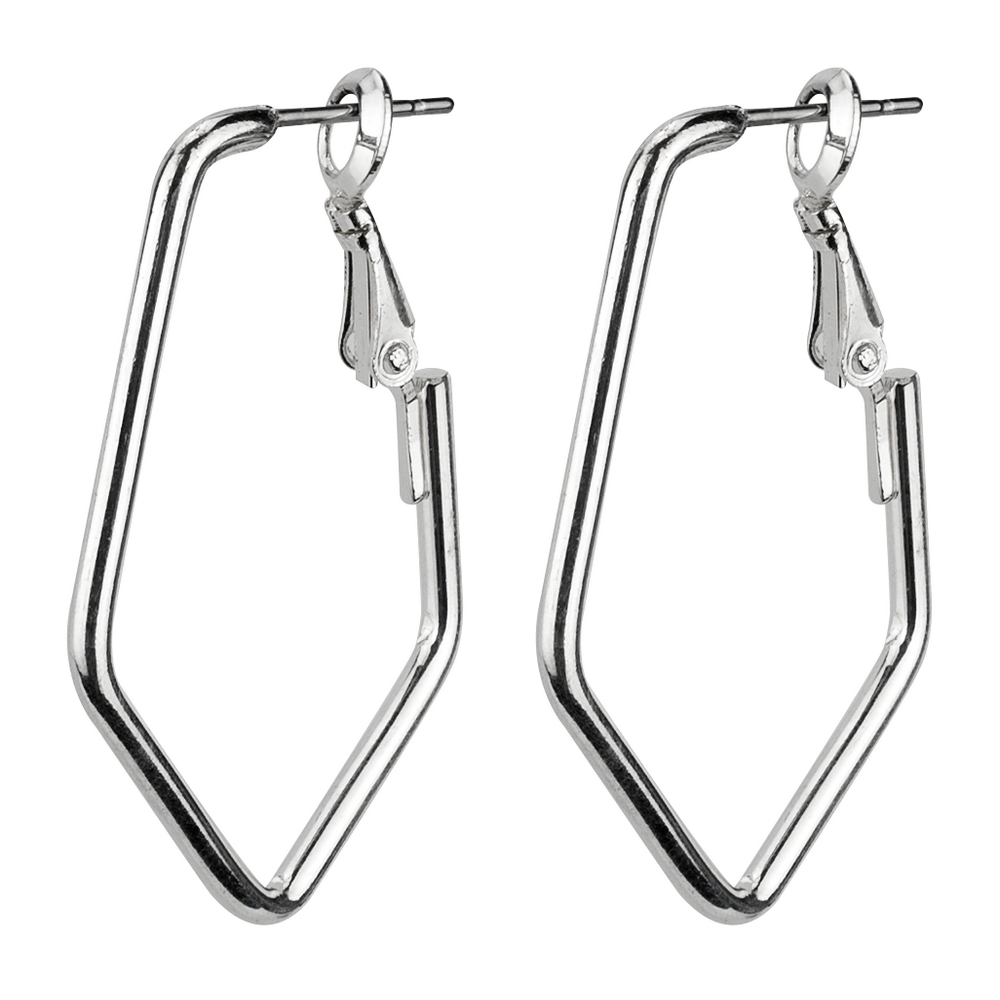 Hoop earring geometric - diamond design - Image 2