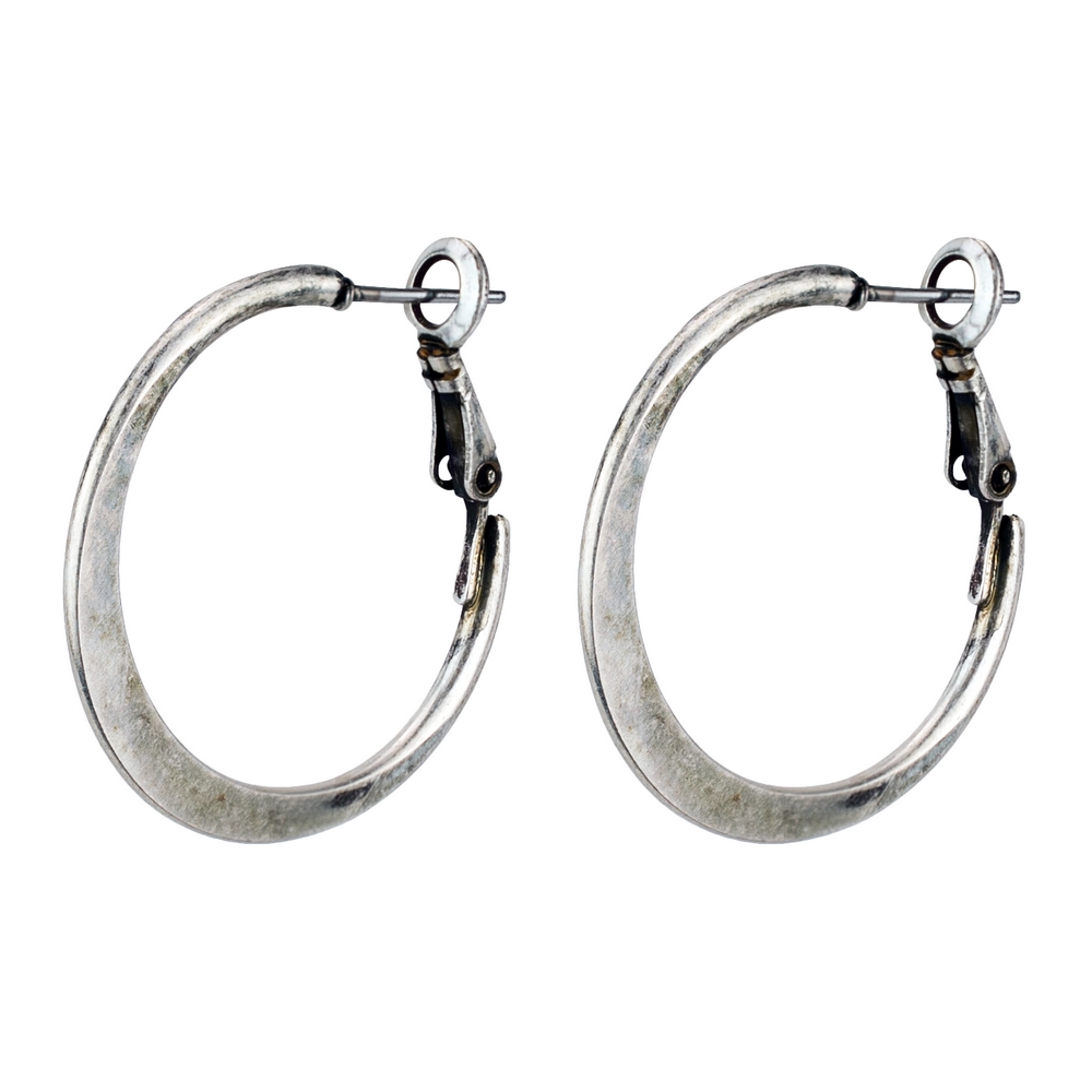 Hoop earring antique colour flat band - Image 2