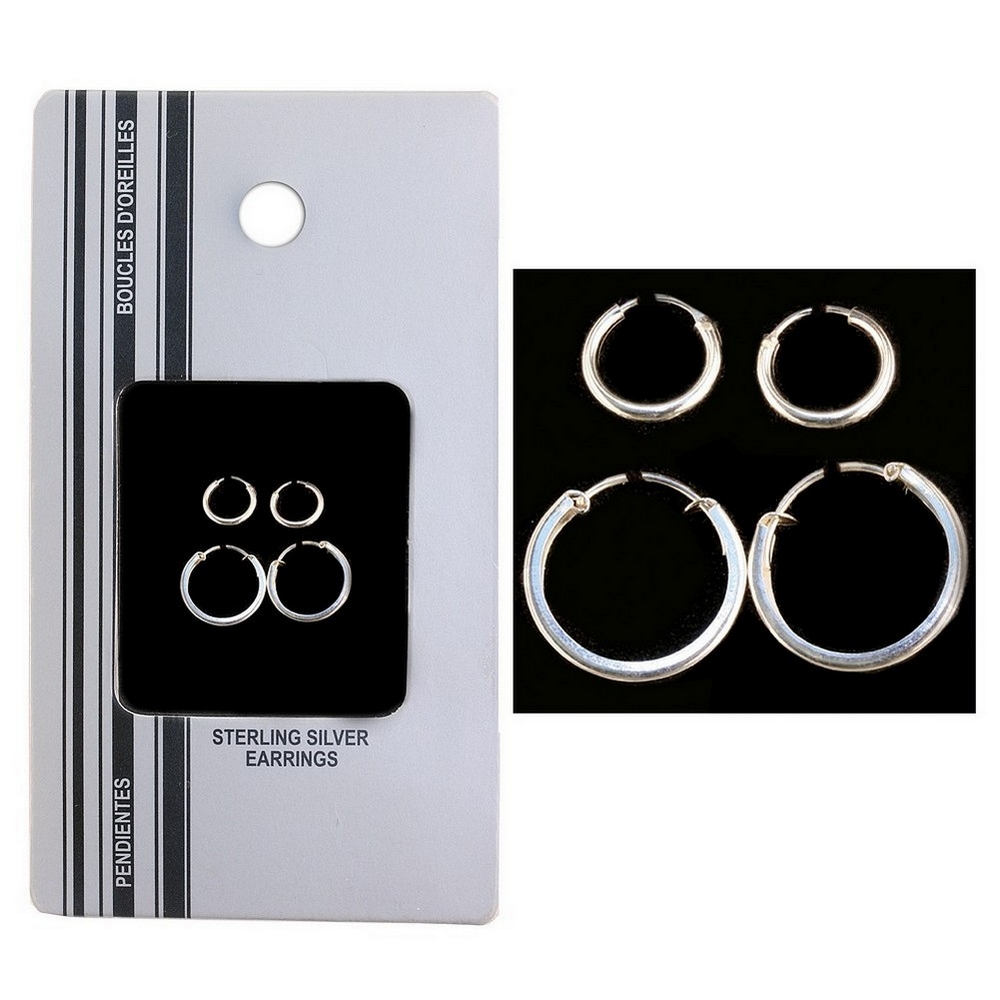 Hoop earring 925 silver small hoop & large box hoop