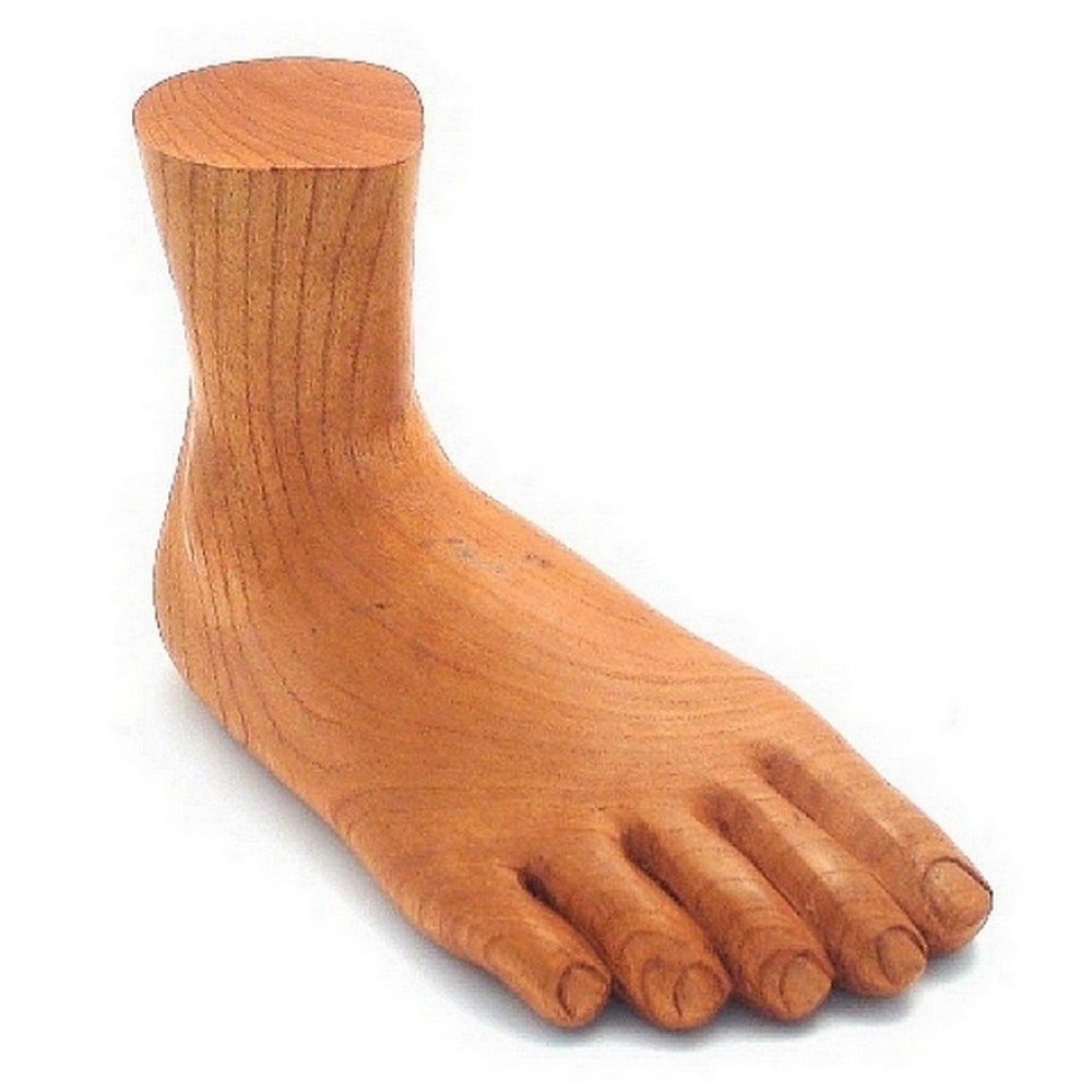 POS stand display wood foot brown 23x15cm