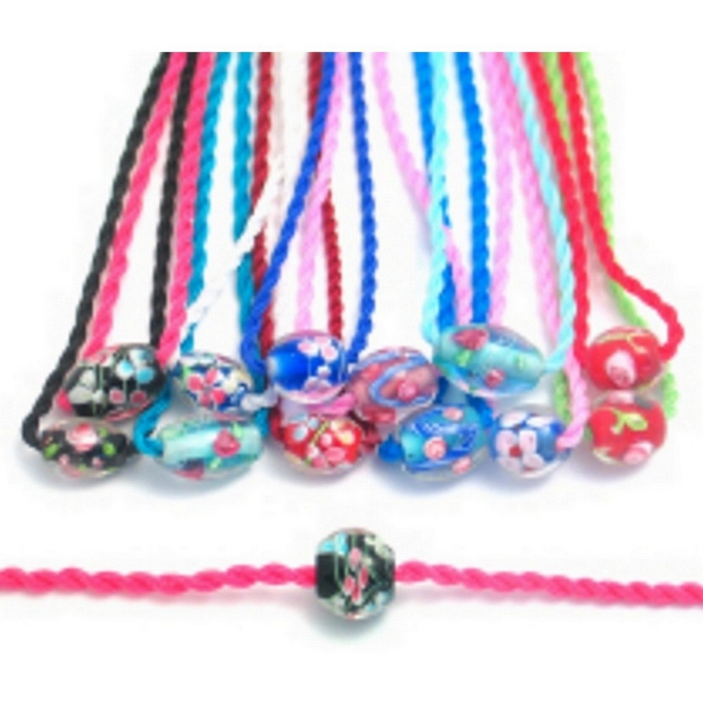 Necklace glass floral bead