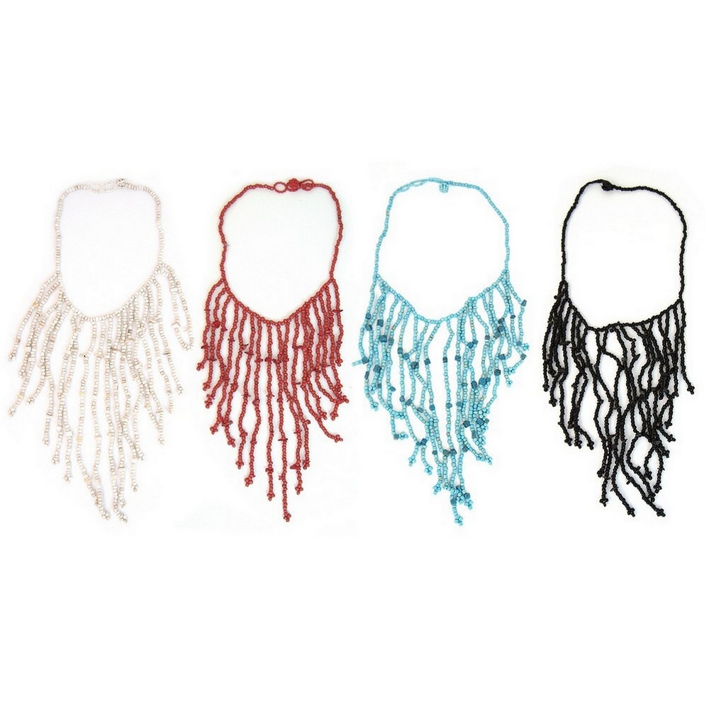 Necklace glass fringe