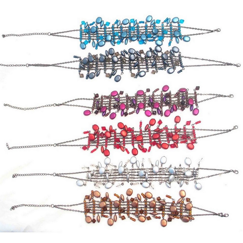 Necklace resin & chain metallic drop