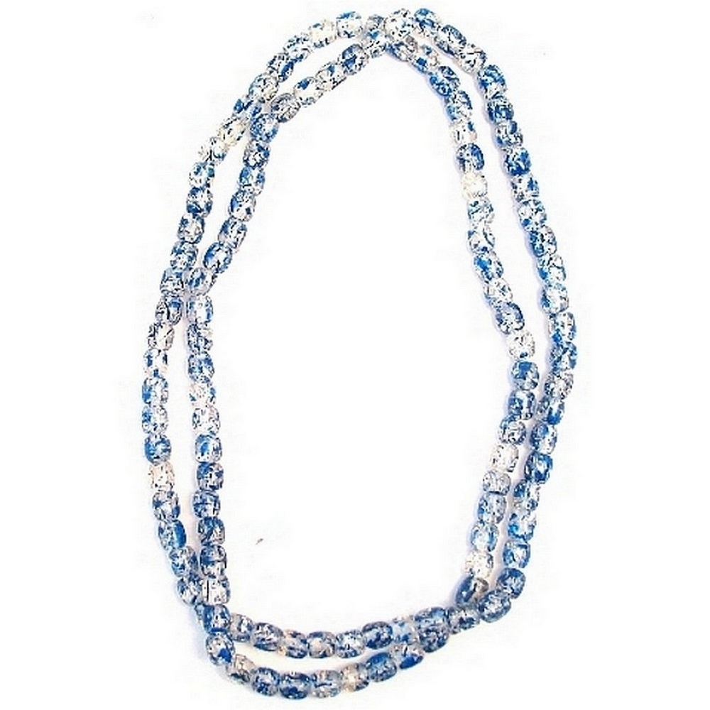 Bead string necklace resin sweetie blue spangle long
