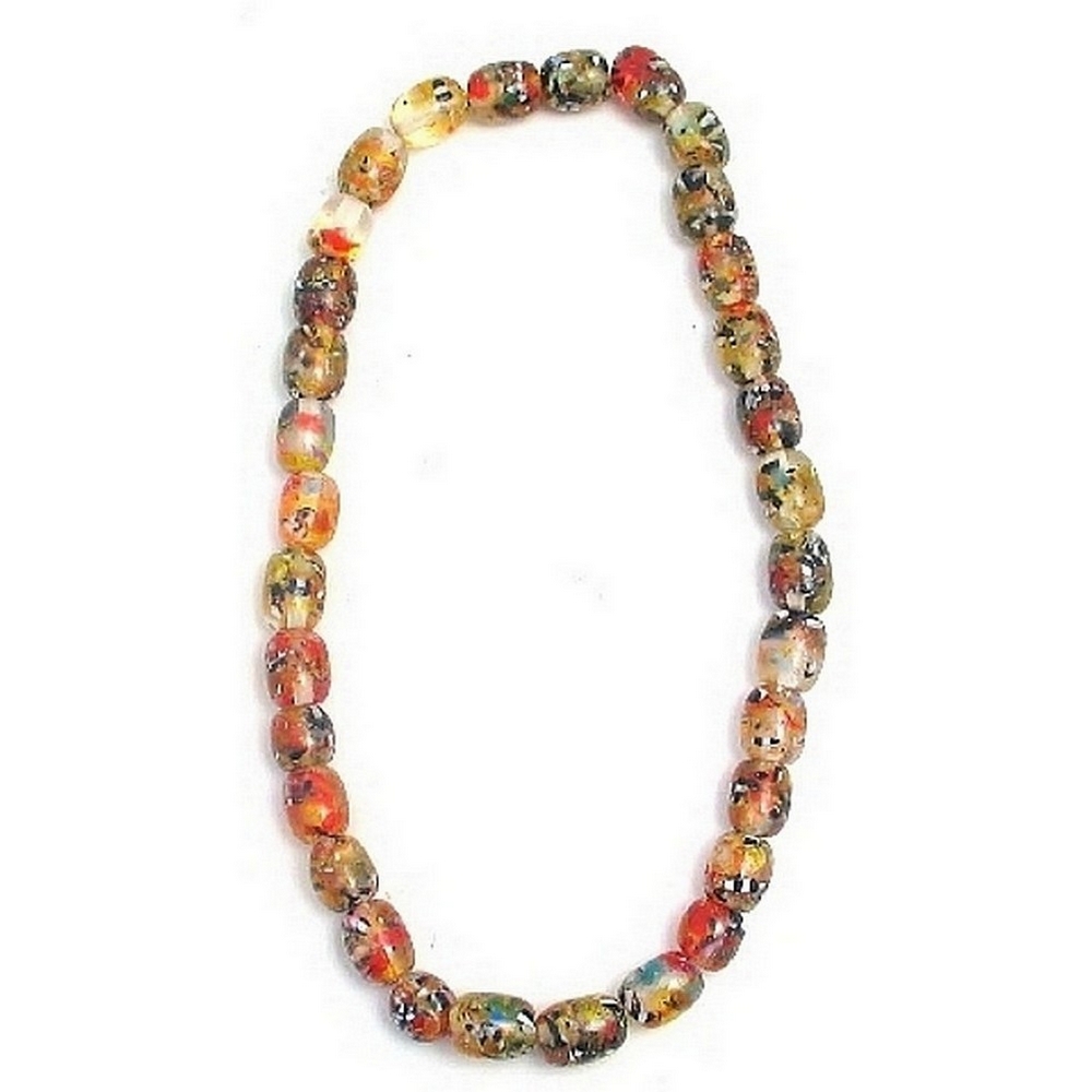 Bead string necklace resin sweetie multi fleck