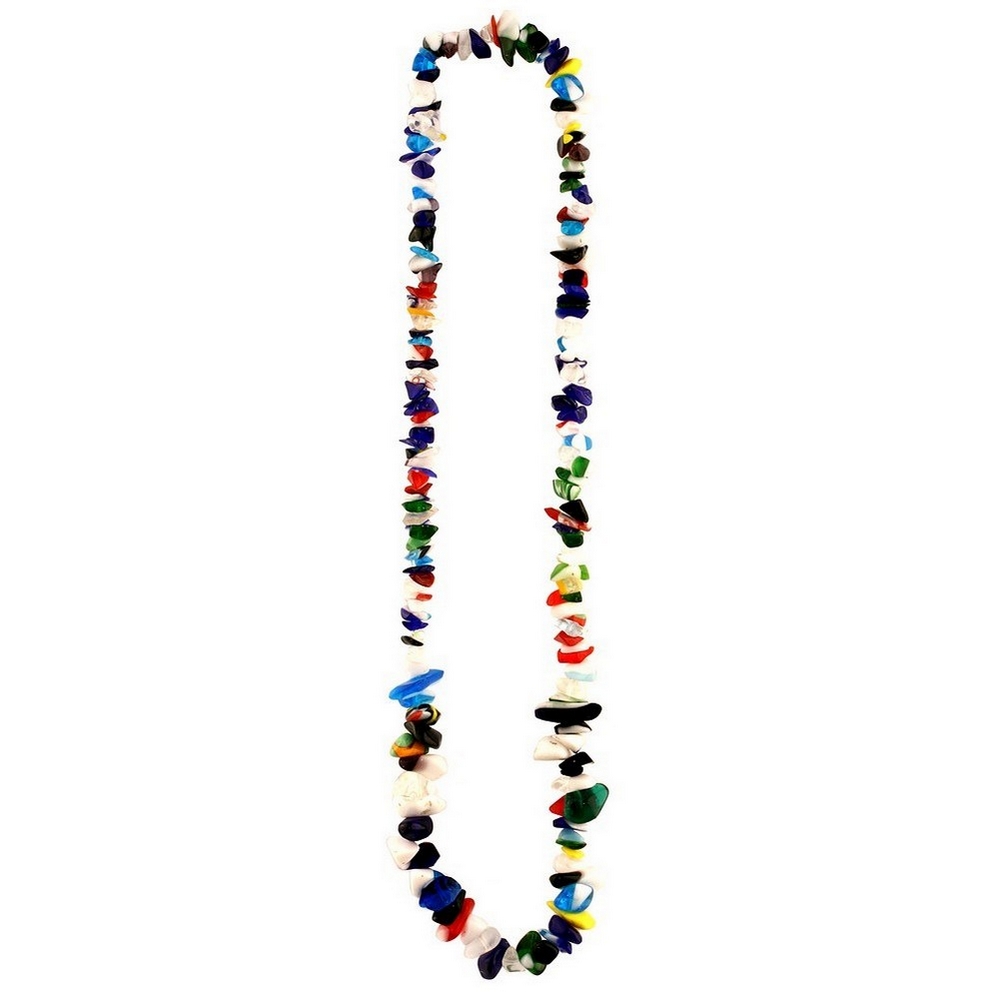 Necklace glass recycled art 5-10 mm nugget 45cm