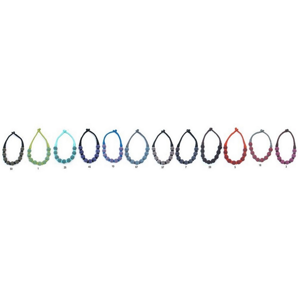 Necklace cord ball striped 9x20mm