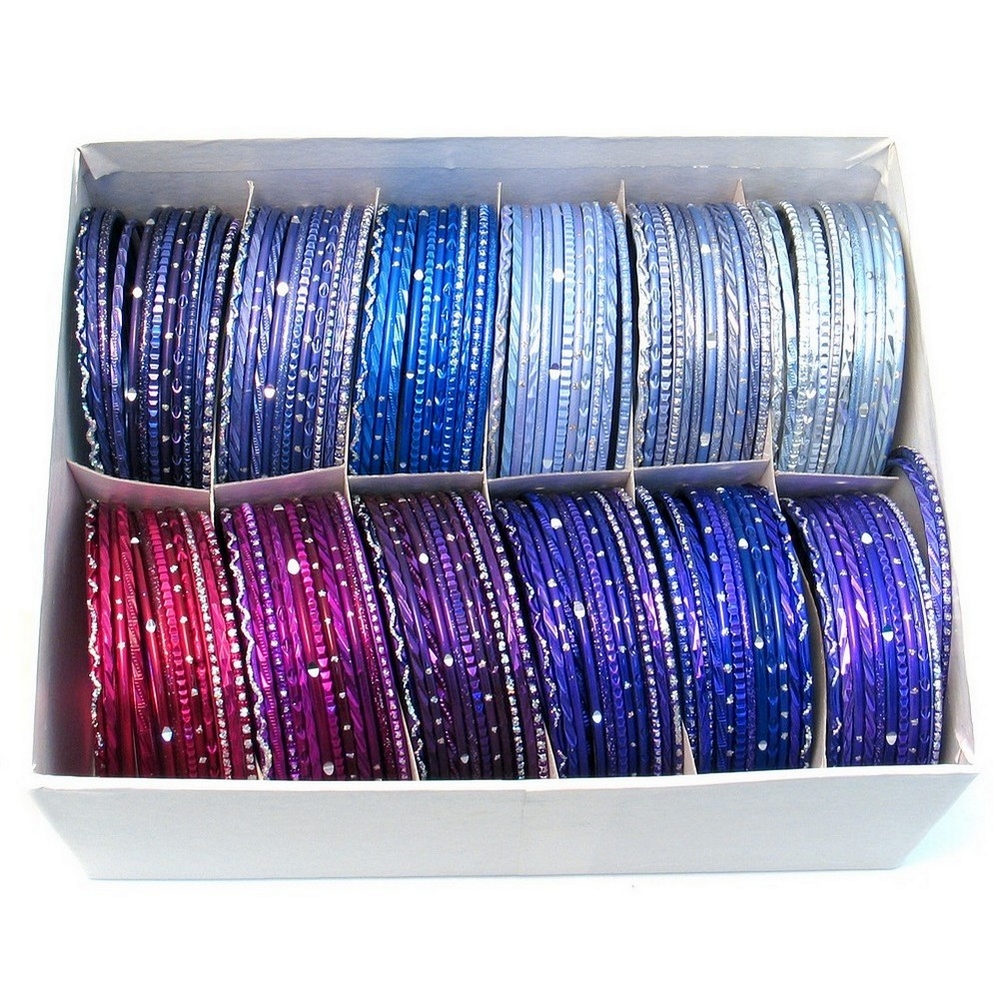 Bangle aluminium glitter and diamond cut purples purple