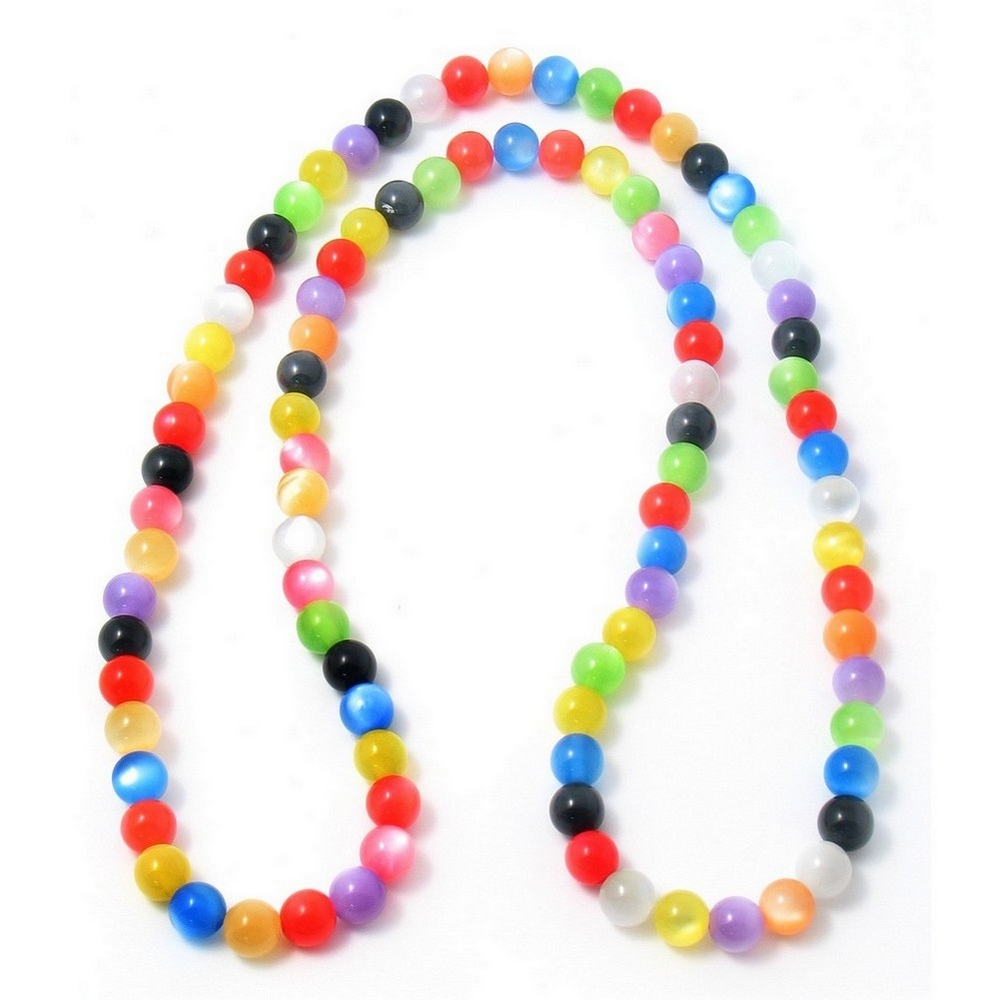 Necklace resin cats eye beads 120cm