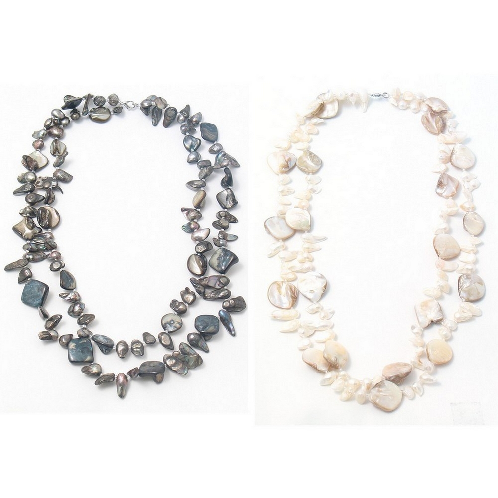 Necklace shell nuggets 2 strand