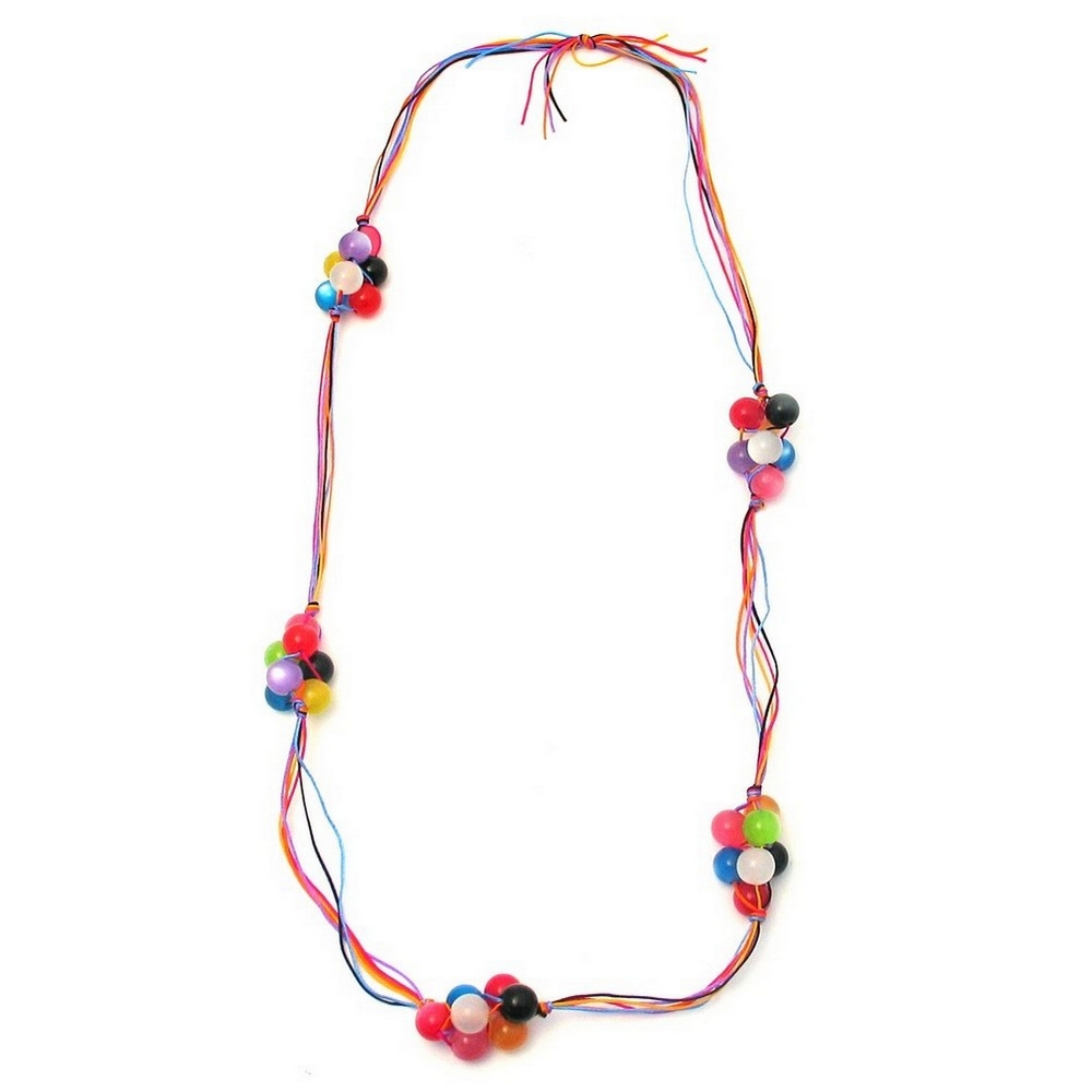 Necklace resin cats eye bead clusters